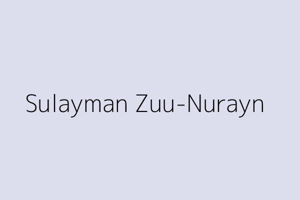 Sulayman Zuu-Nurayn